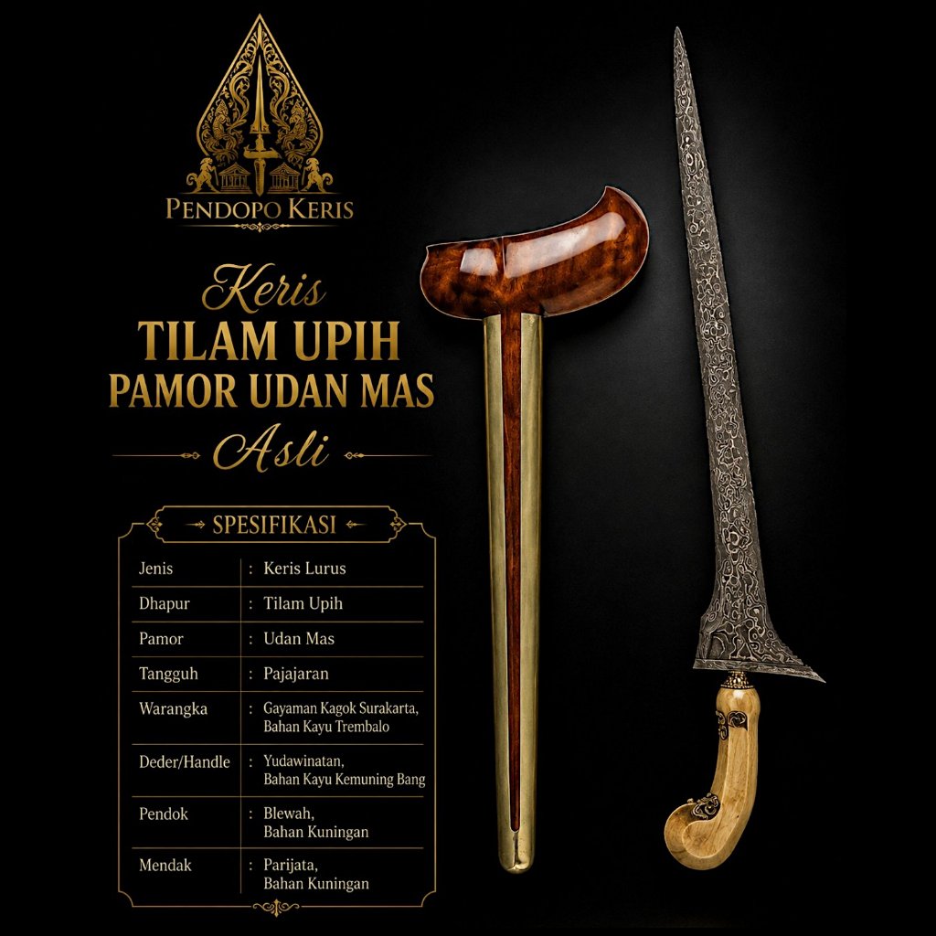 Keris Tilam Upih Pamor Udan Mas Asli Pajajaran
