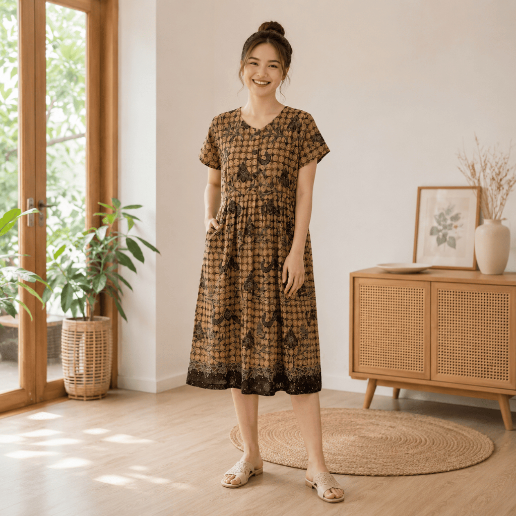 Daster Batik Katun Model Belinda All Size-BATIK ROEBINI