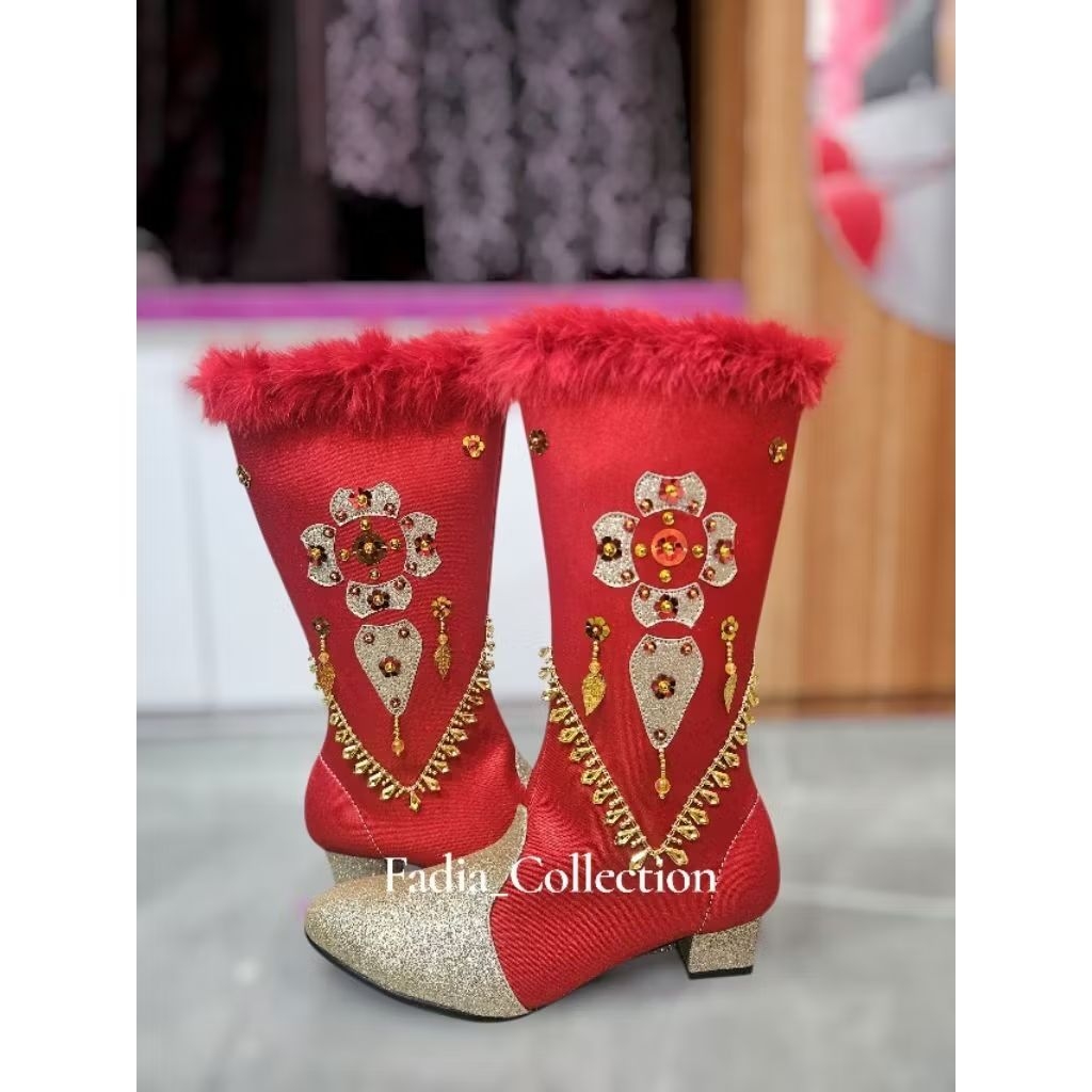 Sepatu Mayoret Variasi Dung Dung/Sepatu Mayoret Merah Gold/Sepatu Mayoret Drumband/Sepatu Mayoret Wa