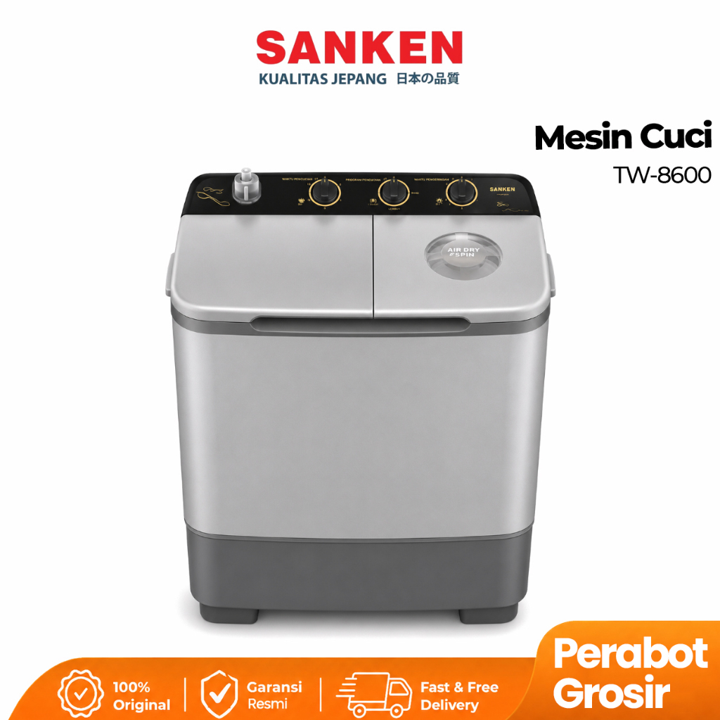 Mesin Cuci 2 Tabung SANKEN TW-9110 / TW-8663 / TW-8827 / TW-8600