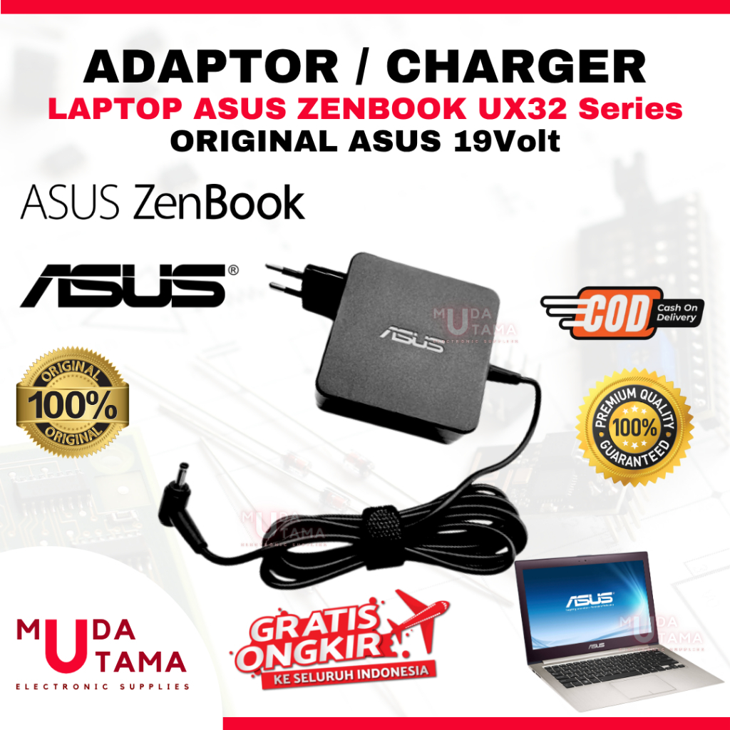 Adaptor Charger Laptop ASUS Zenbook UX32 Series UX32A - Adaptor Laptop ASUS Zenbook UX32 Series - Ad