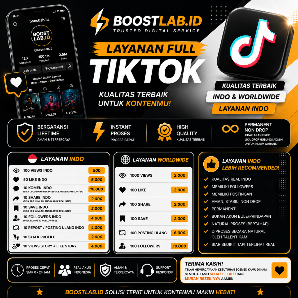 SOFTWARE LAYANAN TIKTOK FULL LENGKAP FAST INDO READY WORLDWIDE READY
