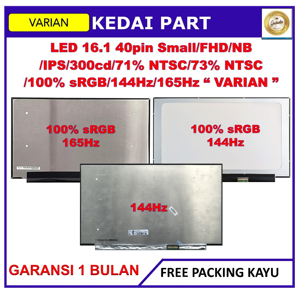 LCD LED Axioo Pongo 7 Pongo 3 16.1 inch Full HD 144hz NV161FHM-NX2