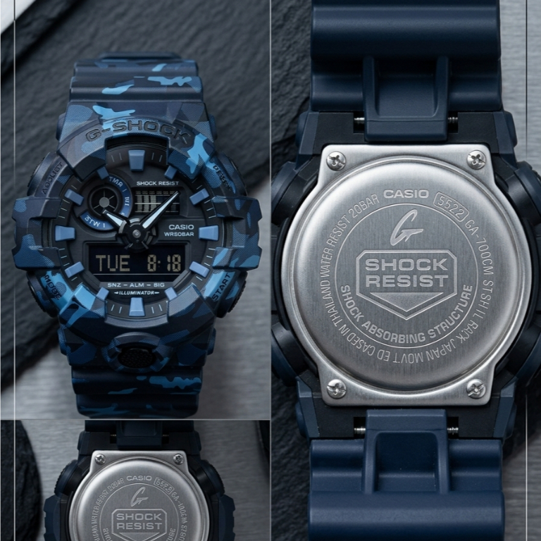 [SECOND ORIGINAL] Jam Tangan G-SHOCK GA-700CM-2A Blue Camo Bekas / Preloved Casio GA700CM