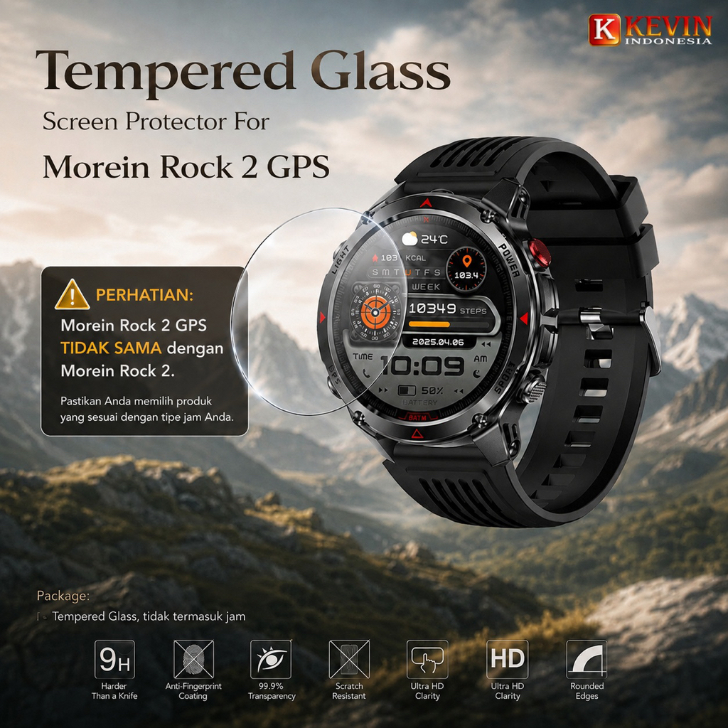 KEVIN Tempered Glass Morein Rock 2 GPS – Anti Gores Smartwatch