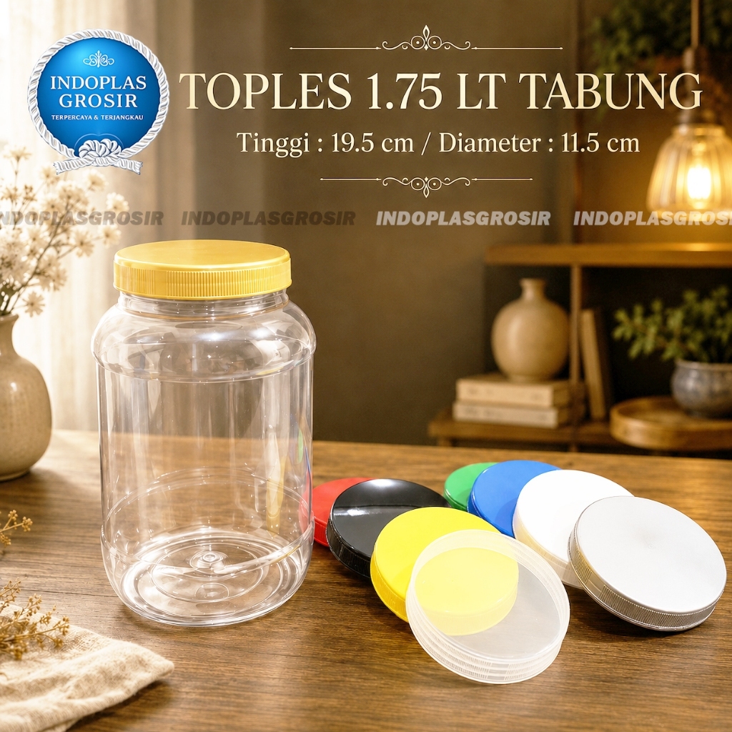 INDOPLASGROSIR Toples Tabung 1.75 Liter, Toples 1.75 Liter, Toples Plastik