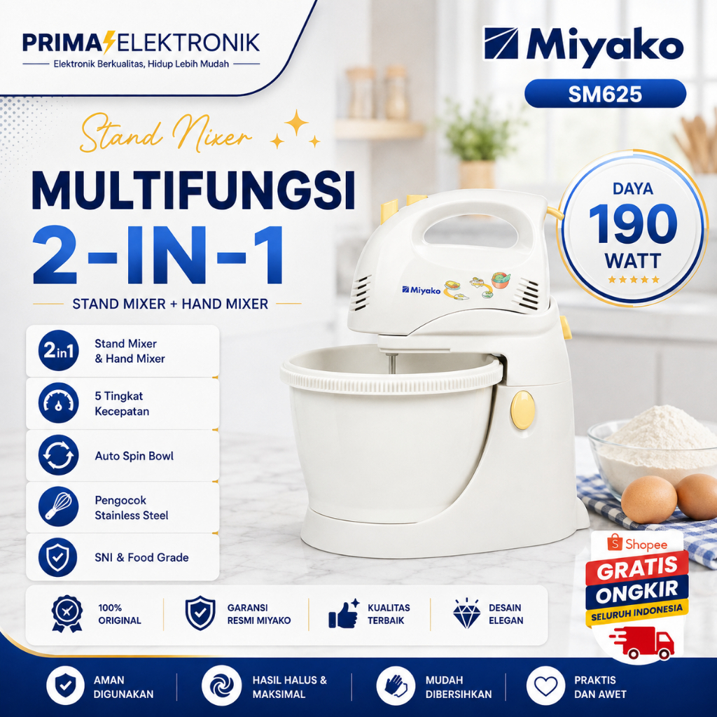 MIYAKO STAND MIXER SM-625/SM625/SM 625/SM 625/SM-625/ STAND MIXER MIYAKO/MIYAKO STAND MURAHND MIXER