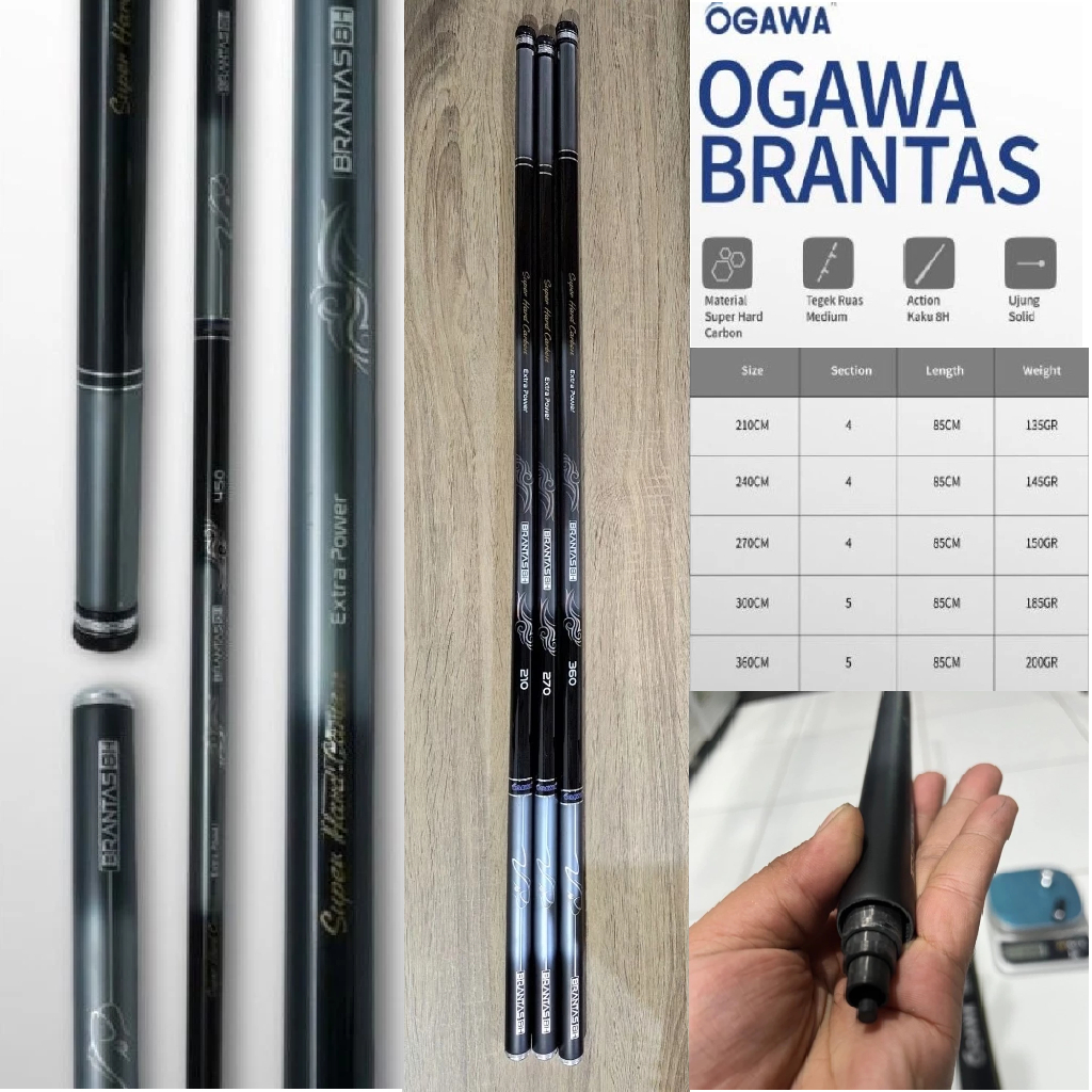 joran pancing tegek super kaku OGAWA BRANTAS 8H