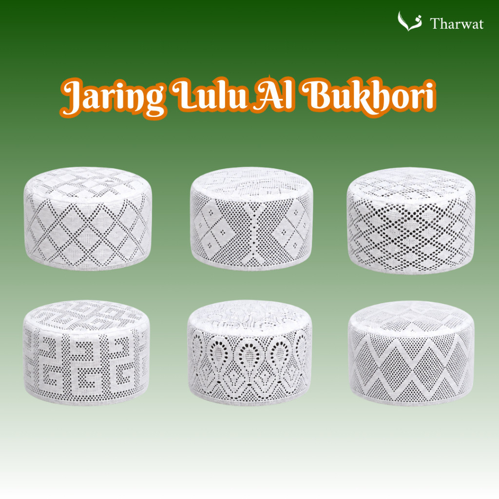 Peci Kopiah Jaring Lulu Al Bukhari Original Import Peci Jaring Haji Peci Putih Import Anak Dewasa Gr