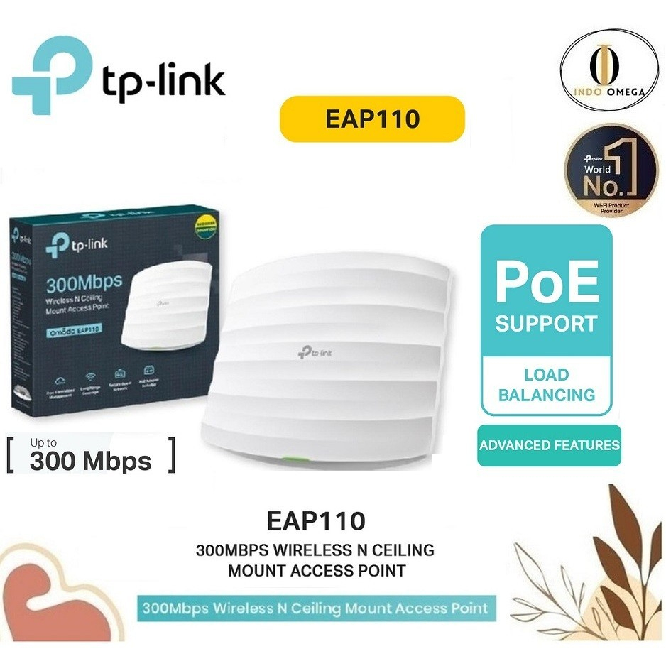 TP-Link EAP110 Omada Wifi Ceiling Access Point N 300Mbps EAP110 Indoor
