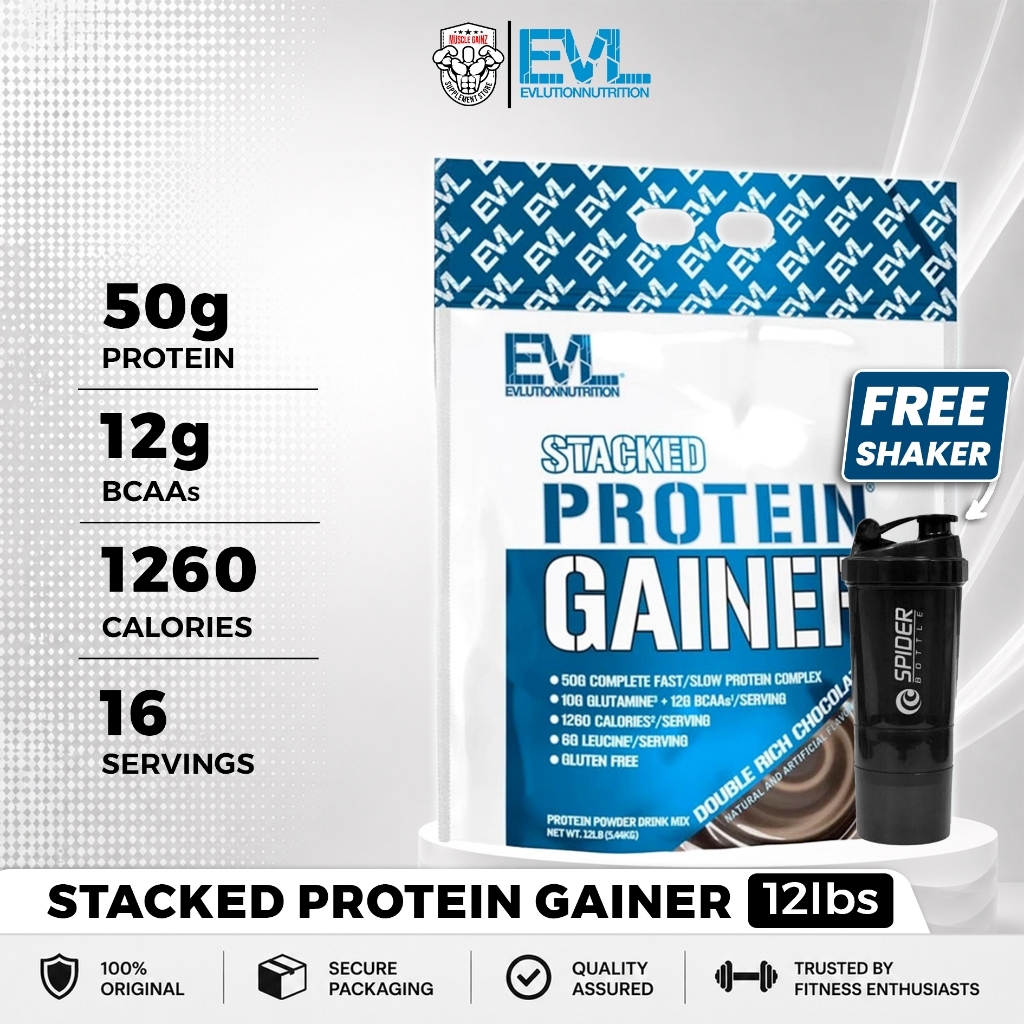 EVL Stacked Protein Gainer 12lbs EVL Gainer Penambah Berat Badan