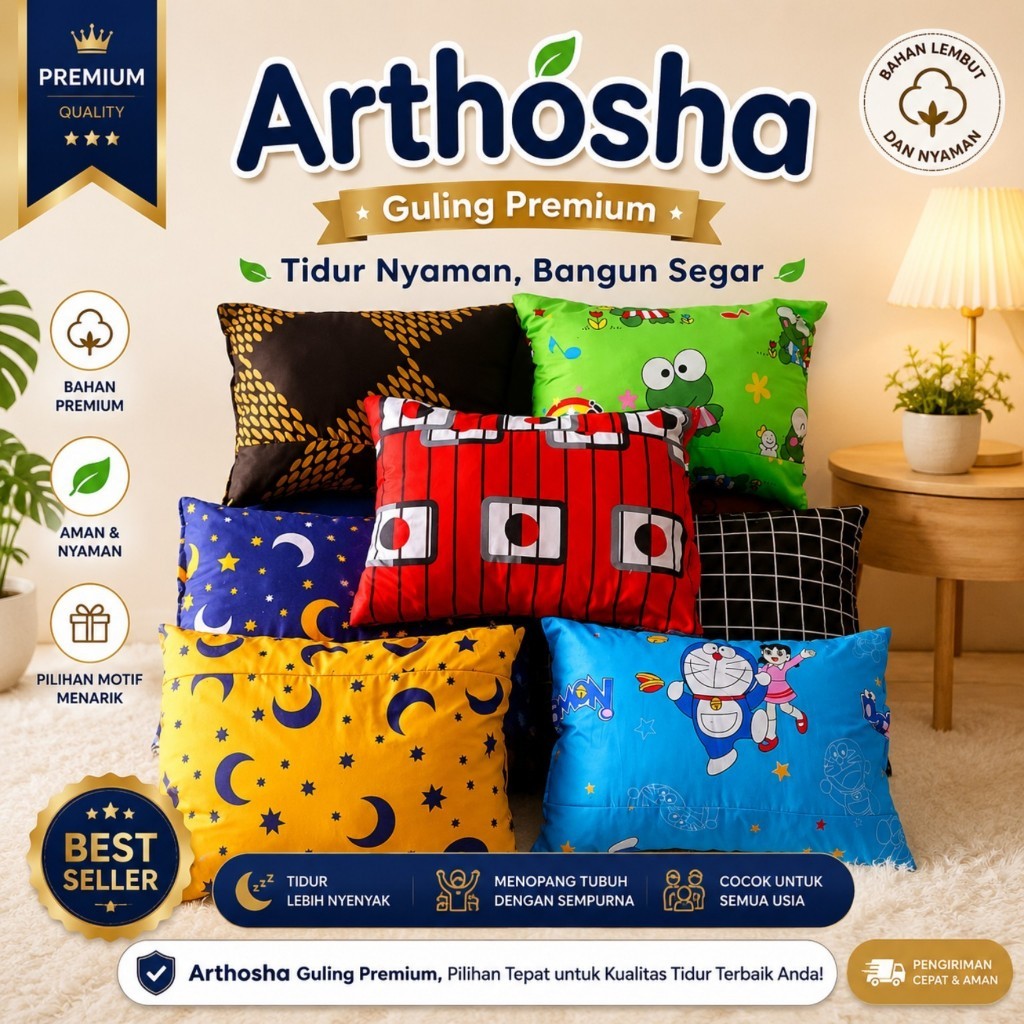 Arthosha PROMO Bantal Guling Motif Bantal Dewasa bantal karakter Guling empuk dan halus