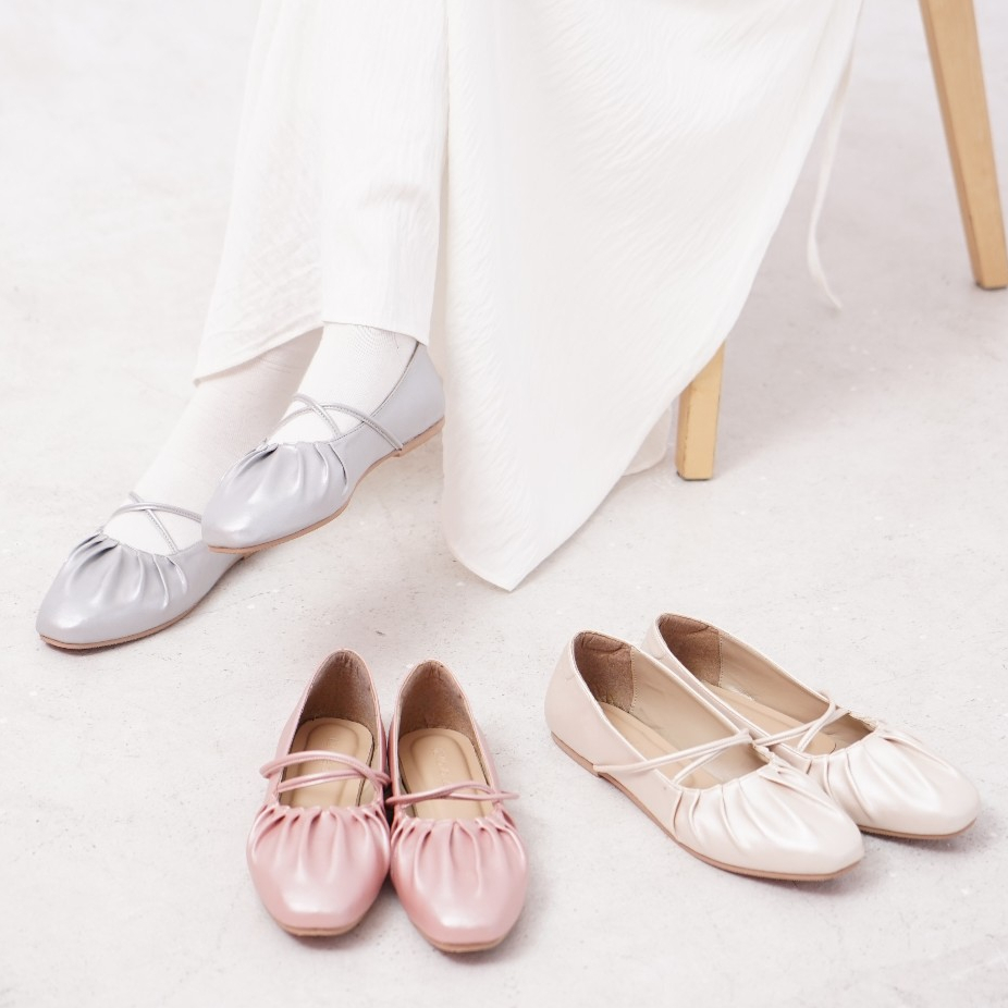 Avenlee Ruchea - Sepatu Wanita Flat Ballet Tali Depan Empuk Nyaman Casual Kekinian