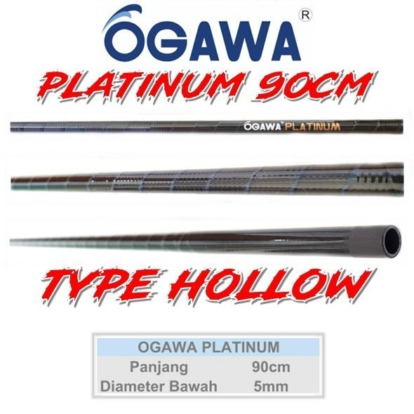 bahan joran ogawa platinum panjang 90cm diameter bawah 5mm blank joran ulir bahan carbon graphite at