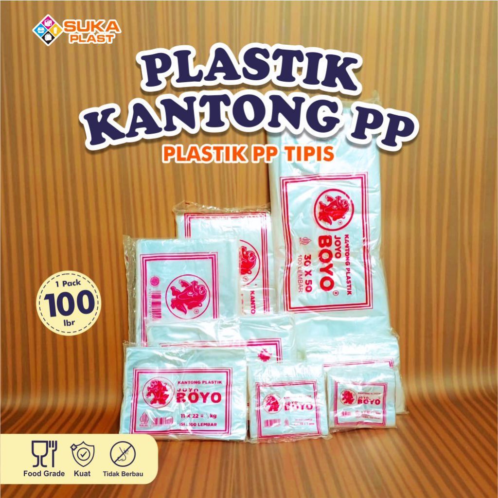 Plastik PP Bening 0.15 Boyo Merah 6x10 (0.5 ons)  - 7x13 (1 ons)  - 9x18 (1/4 kg) Transparan Kantong