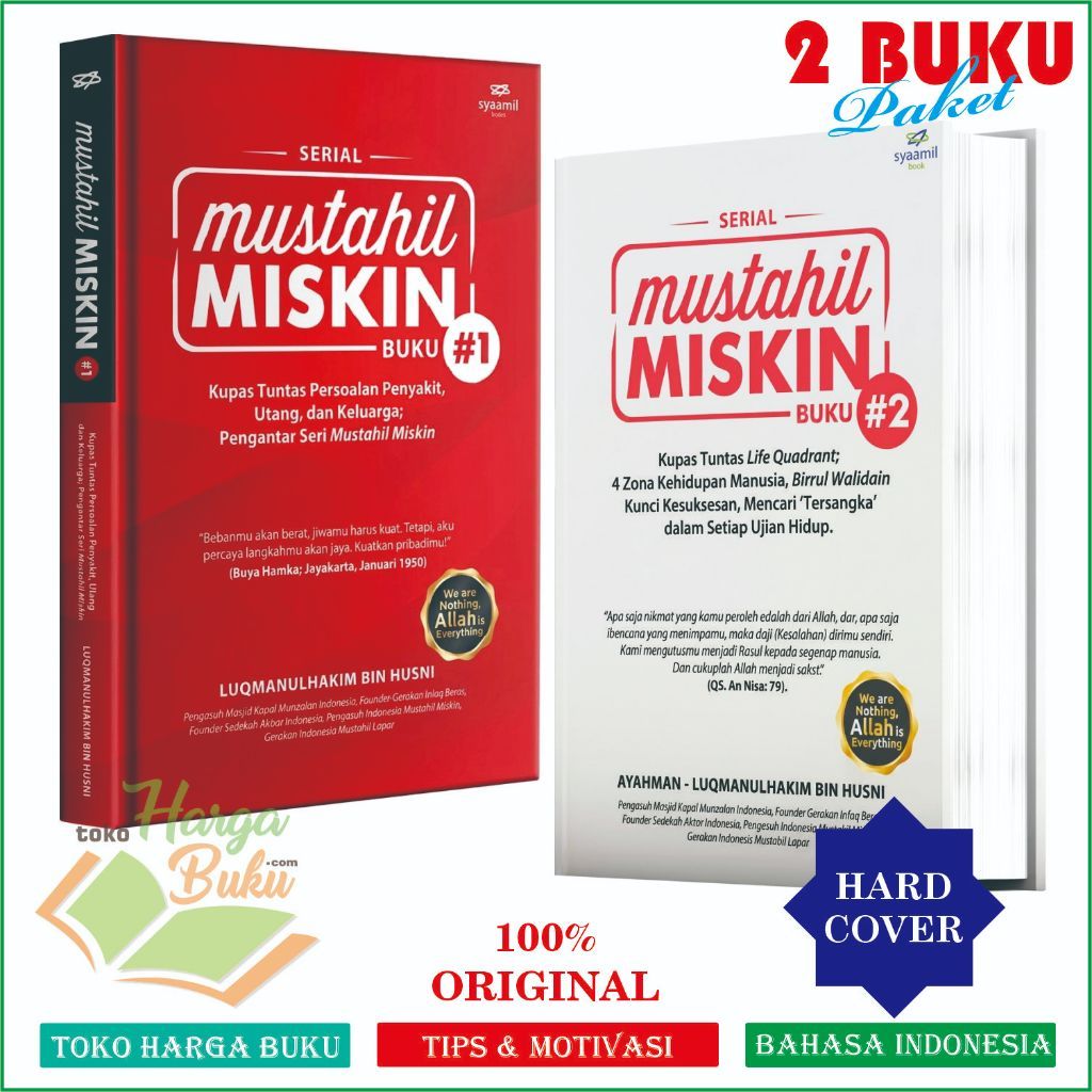 Foto Paket 2 Buku Mustahil Miskin Jilid 1 dan 2 ORIGINAL Full Color Karya Ustadz Luqmanul Hakim - Syaamil