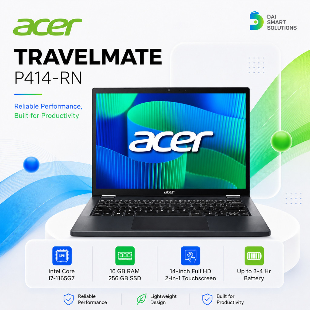 Laptop Acer Travelmate P414-RN Intel Core i7-1165G7 RAM 16GB SSD 256GB 14 Inch Full HD Touchscreen 2