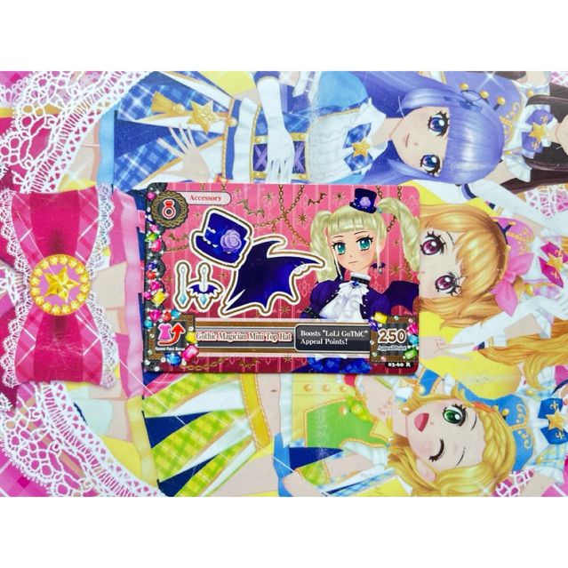 Kartu Aikatsu Premium Yurika Todo Gothic Magician Mini Top Hat Loli Gothic Accessory Original Langka