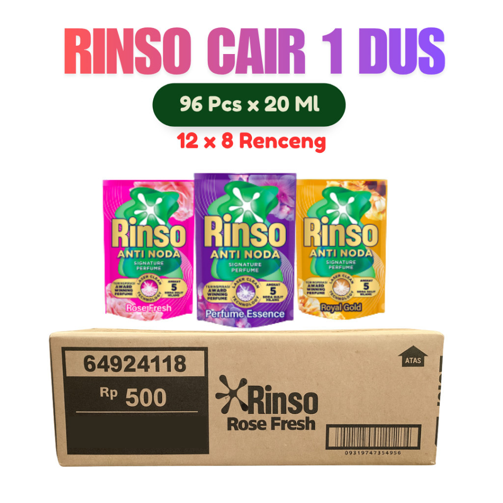 Rinso Cair Sachet 1 DUS Rinso Cair Renceng 20 ml isi sachet Anti Noda
