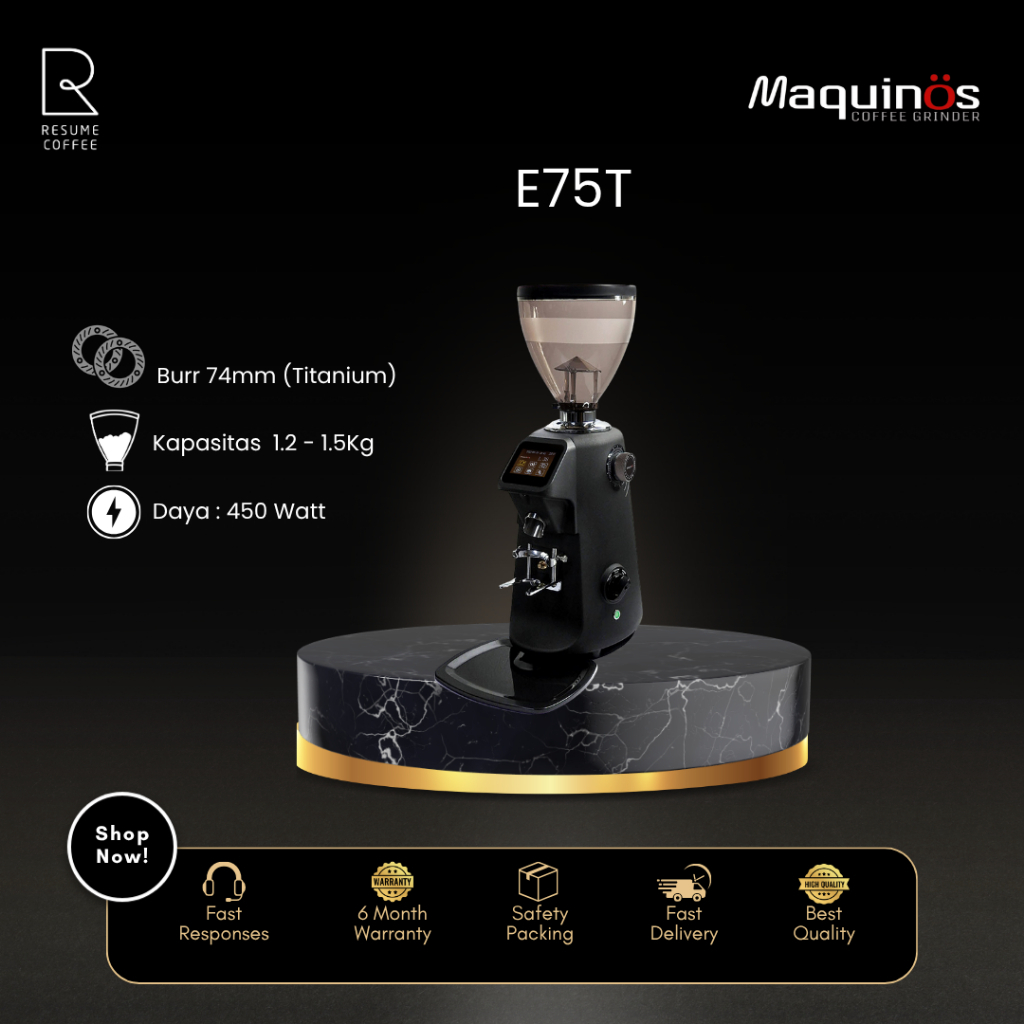 Coffee Grinder Maquinos E75 Titanium Burr garansi - Maquinos E75T Grinder Espresso