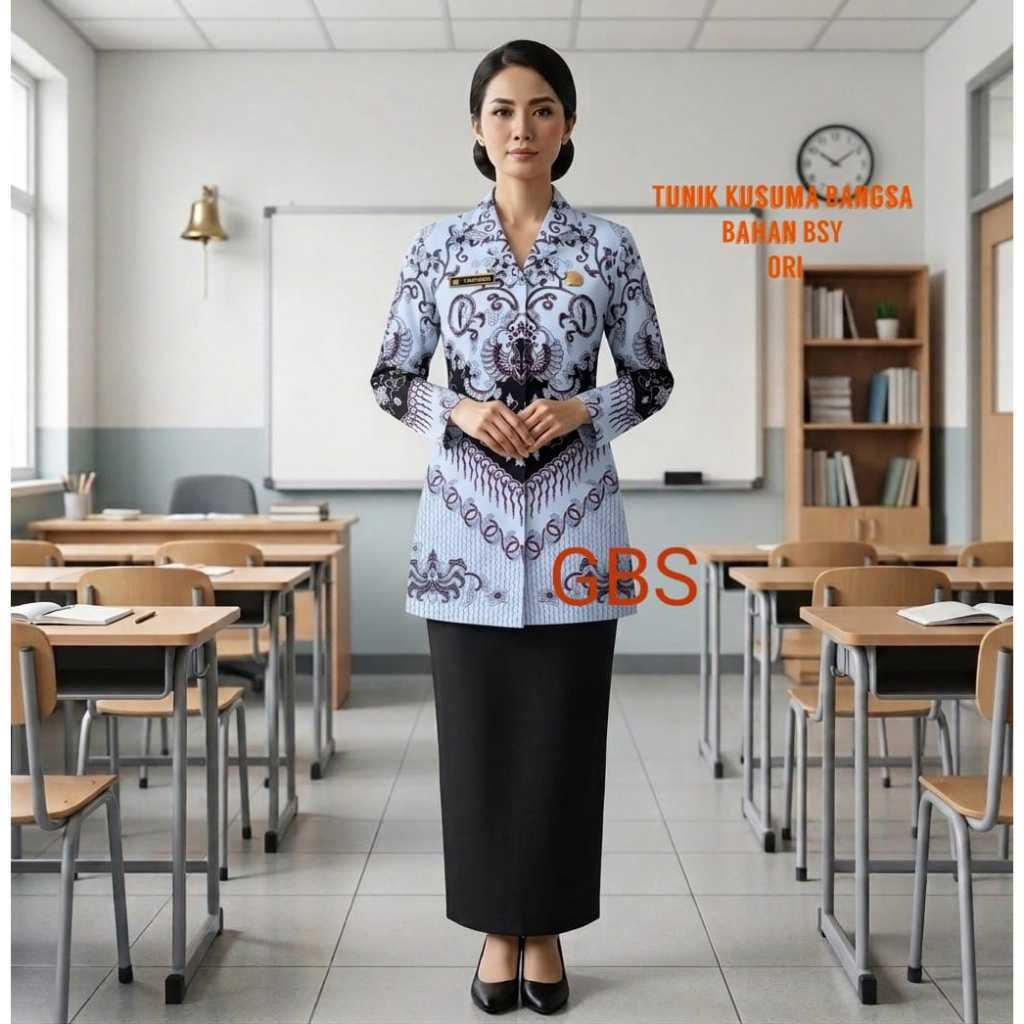 TUNIK WANITA PGRI KUSUMA BANGSA BAHAN BSY BERLAPIS FURING ATASAN PGRI KUSUMA BANGSA