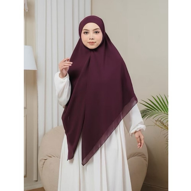 Winshijab1 - Jilbab Khiban Square Segiempat Syar'i 2 Layer Tali Bandana ( French Khimar Syar’i )