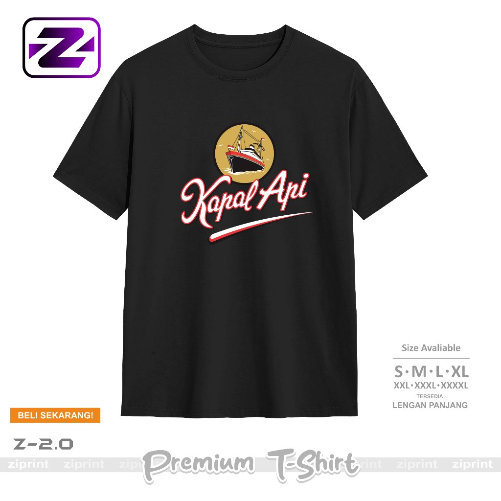 Baju Kaos Logo Kapal Api T-Shirt pria wanita kaos Kopi KapalApi