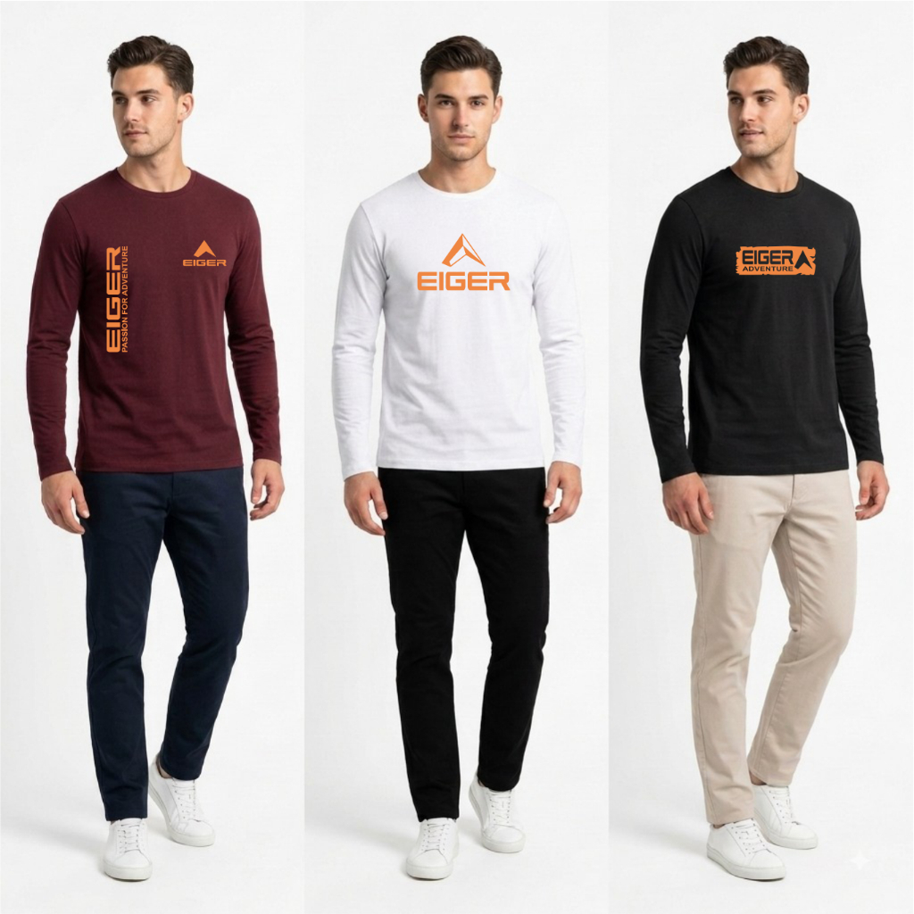 PAKET Isi 3 PCS [ Bisa COD ) Kaos Tebal Bahan Katun - Kaos Distro Cowok Cewek Branded  Kaos Lengan P