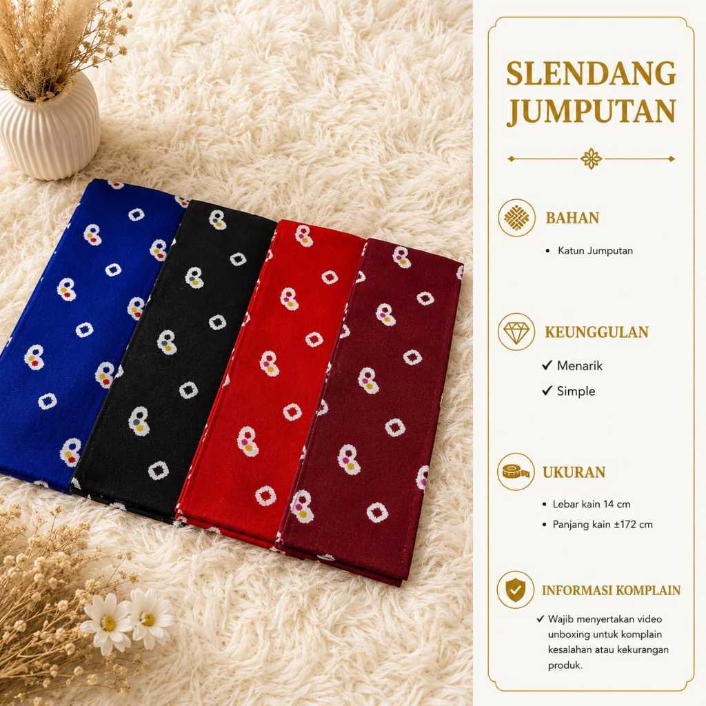 Selendang Jumputan Motif Batik Wanita | Selendang Kain Jumputan Tradisional