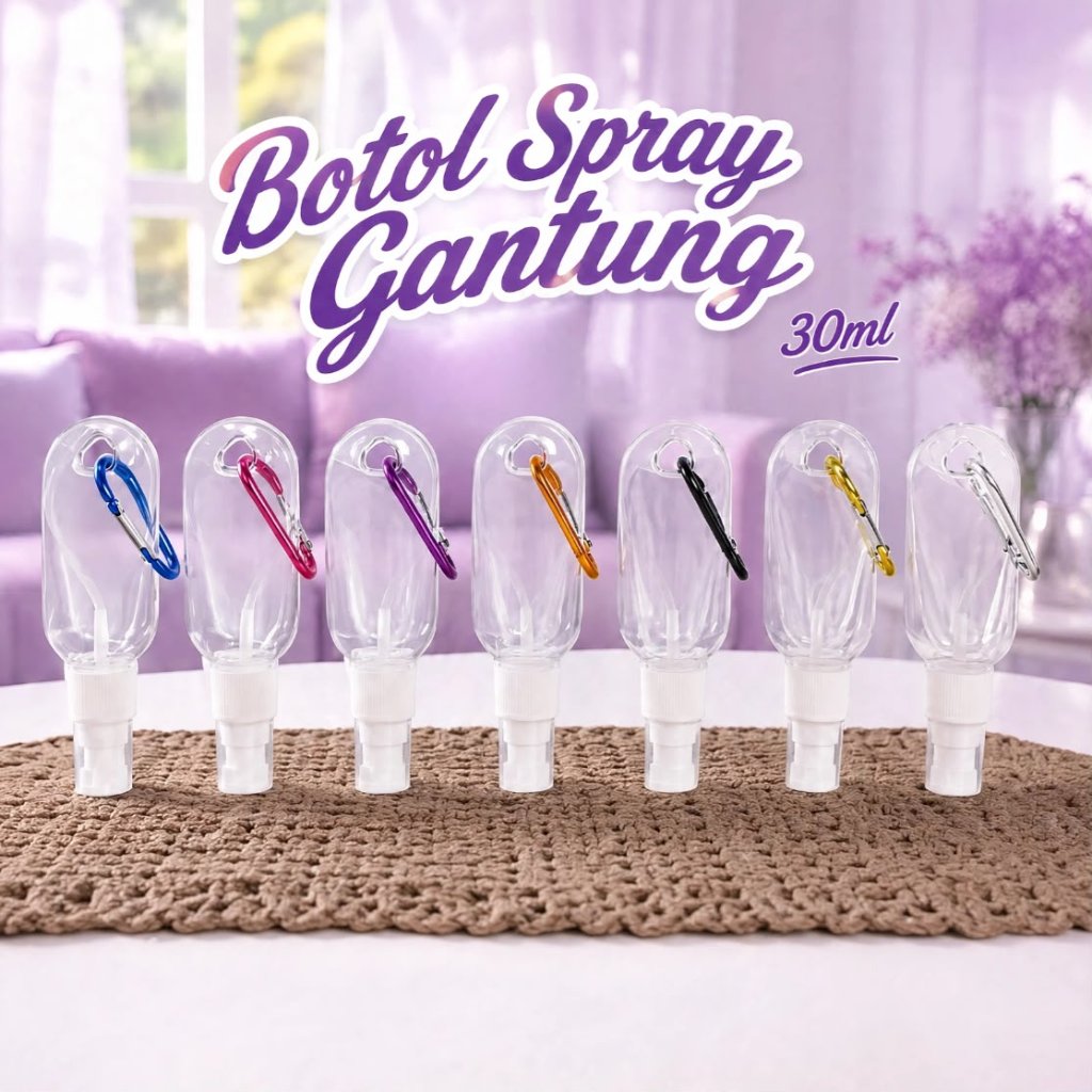 Botol Spray Gantung 30ml Bening Botol Gantung kunci Botol Spray Hand Sanitizer Gantung