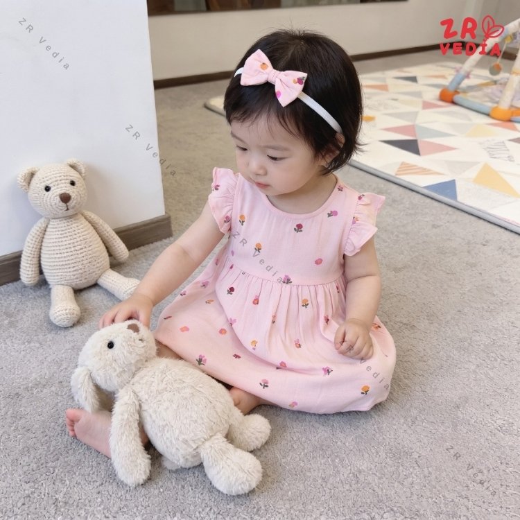 official vedia [free bandana] dress arabella uk. bayi - 2 tahun / dres katun jepang anak baby