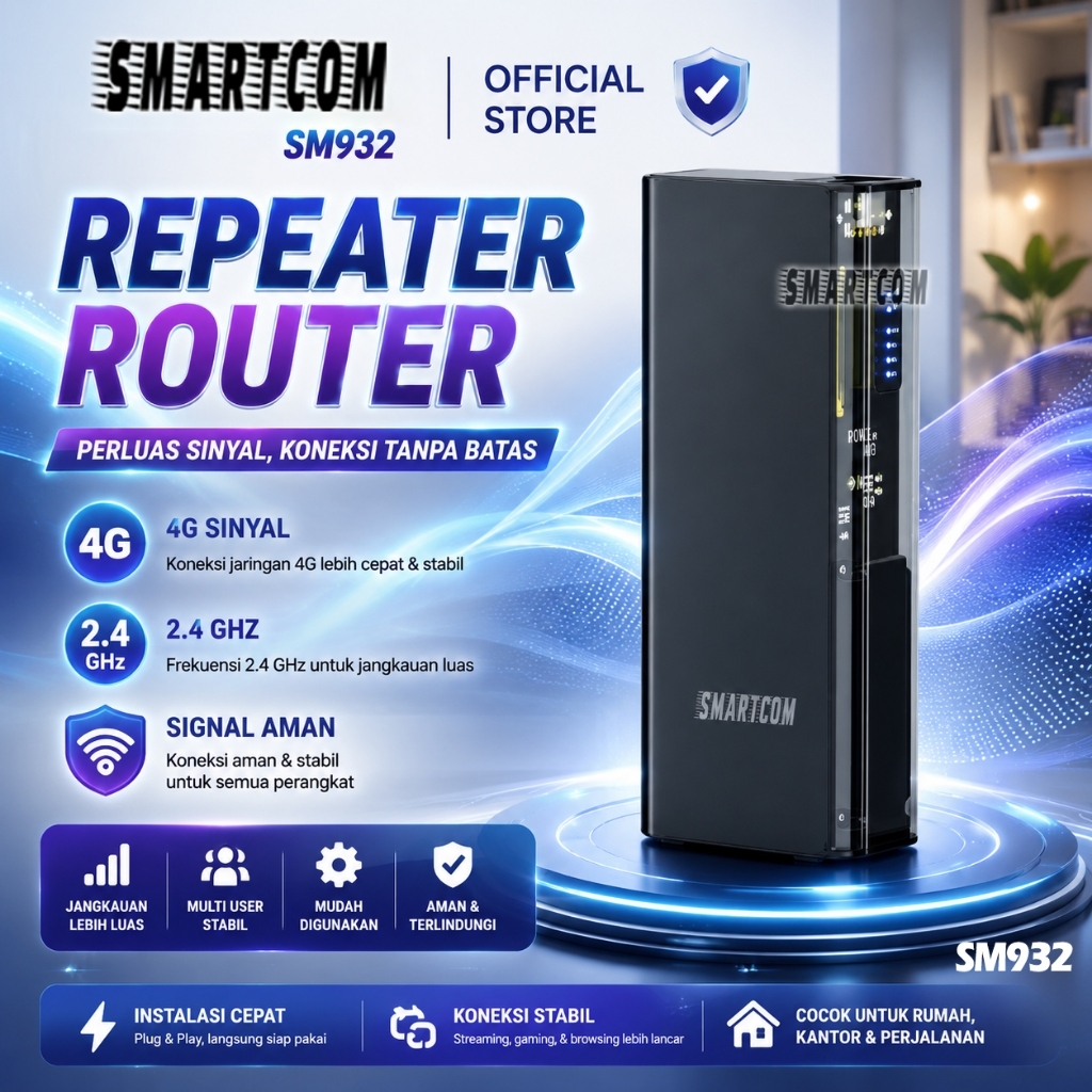 SMARTCOM - Modem Wifi 4G LTE with Power Bank SMARTCOM SM932 Baterai 8000mAh Real Capacity