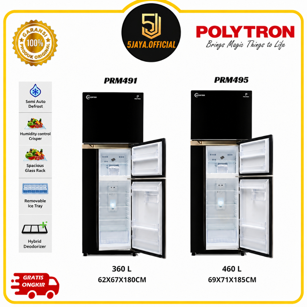 Kulkas Polytron 2 Pintu - PRM491 / PRM495