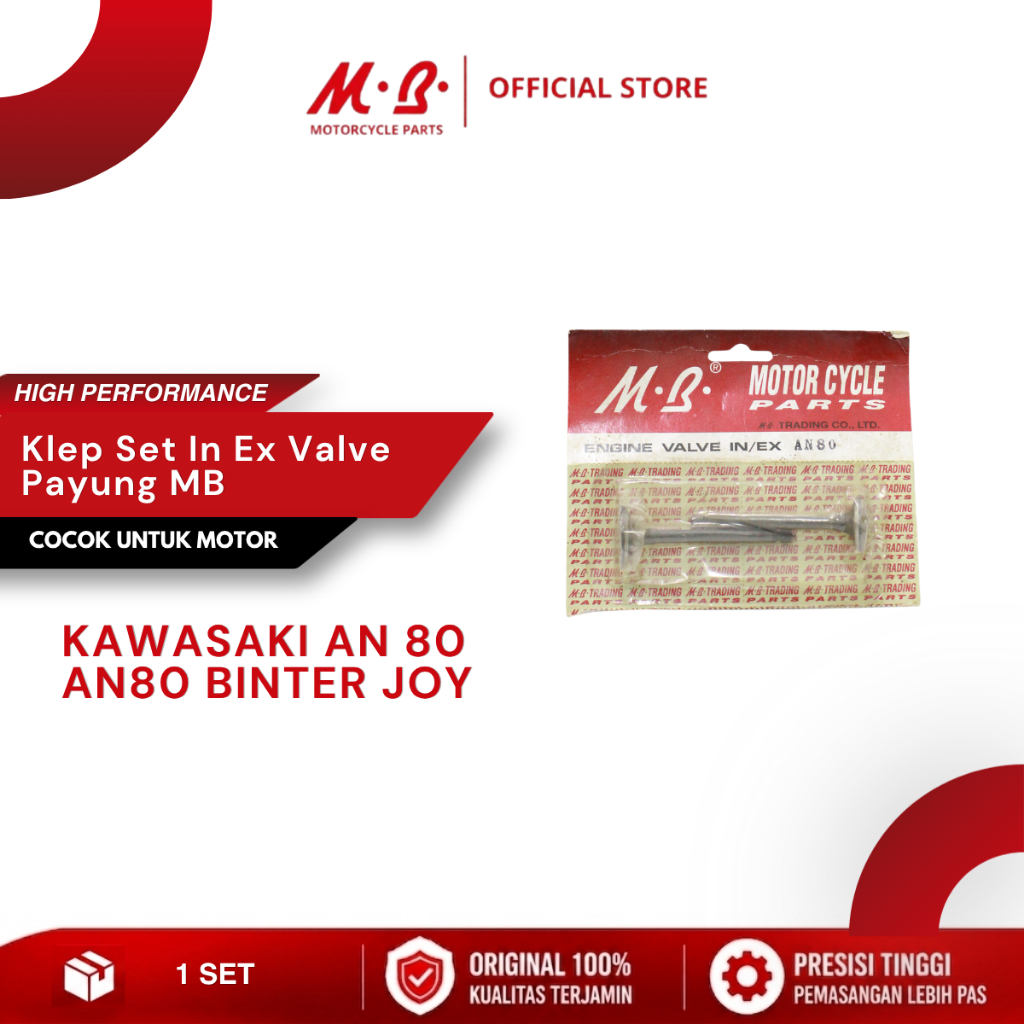 Klep Set In Ex Valve Payung MB KAWASAKI AN 80 AN80 BINTER JOY