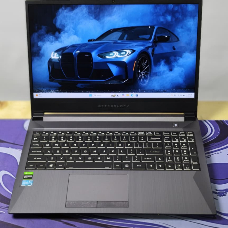 LAPTOP GAMING AFTERSHOCK PROSESOR CORE I7-9750H GPU NVIDIA RTX 1050 RAM 16GB SSD 1T