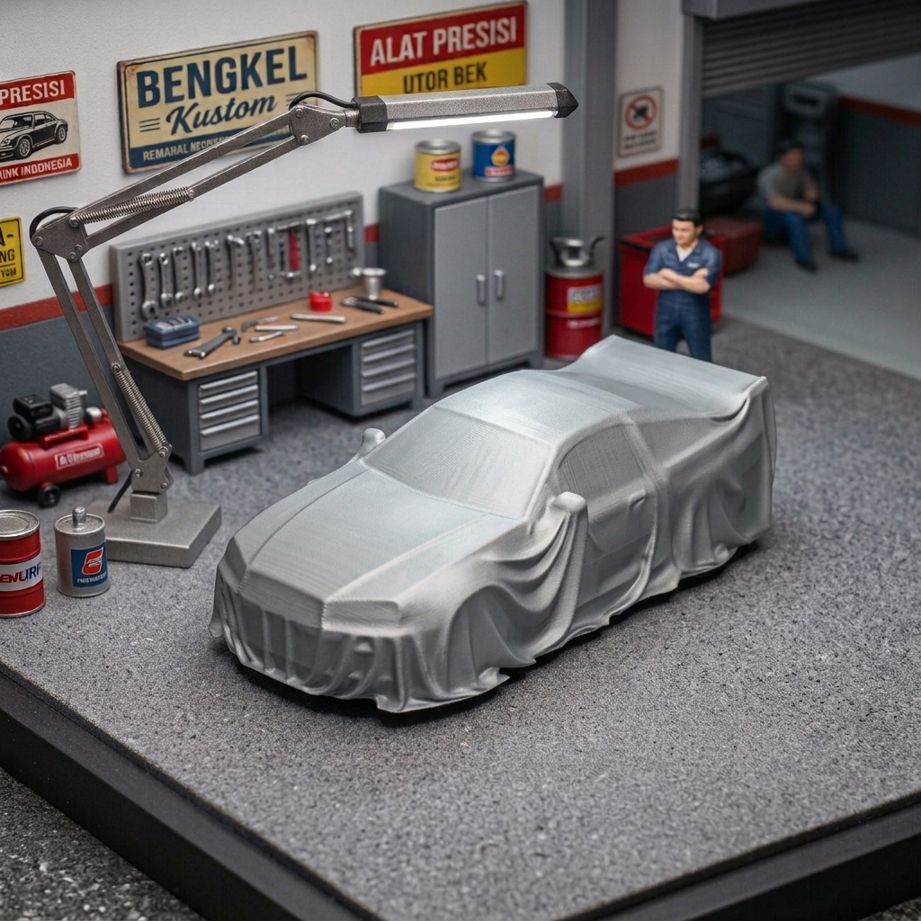 Diorama Unveiling Car Skyline R34 / Diorama car cover skala 1:64 / Diecast 1:64