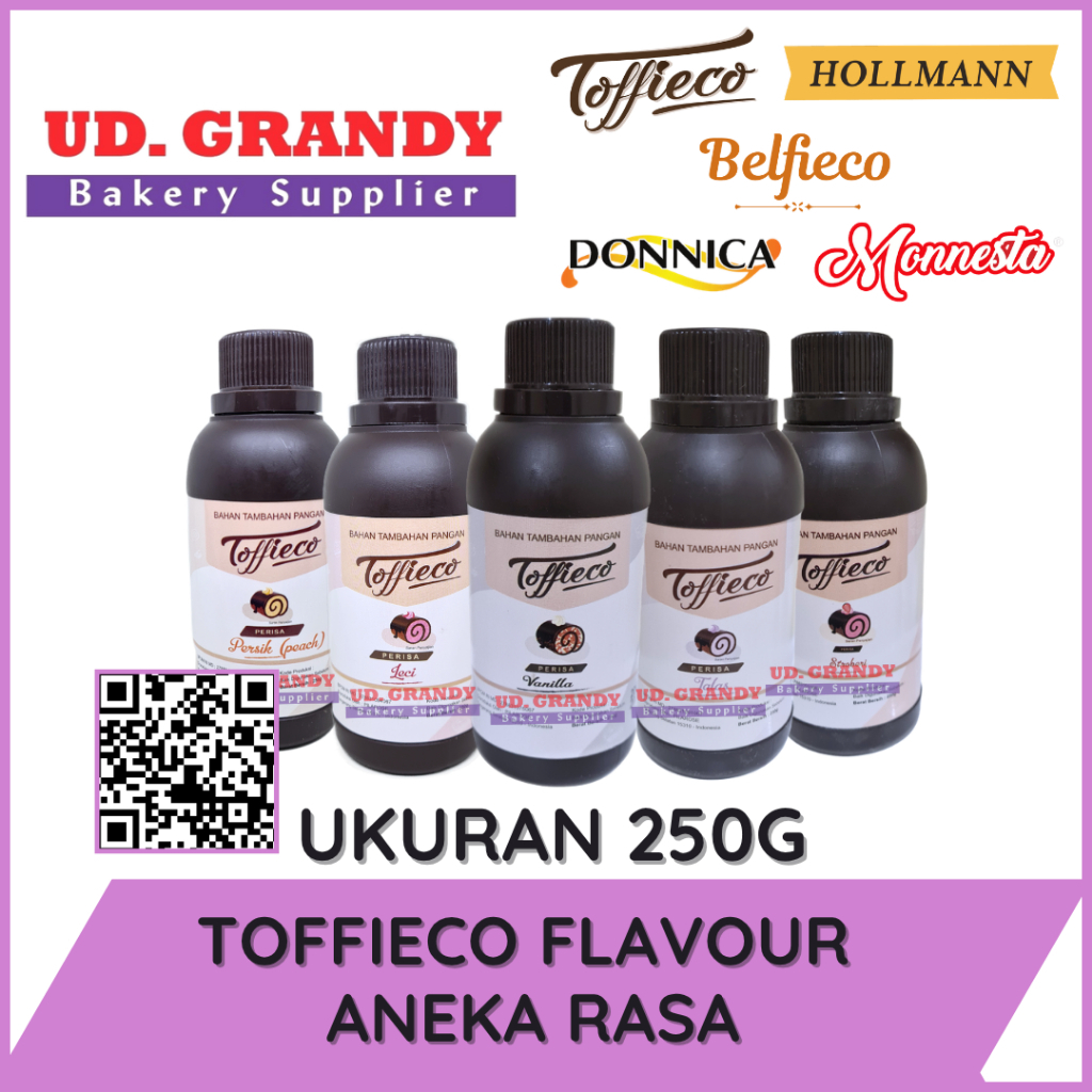 Toffieco Flavour 250g [ANEKA RASA] Toffieco Jeruk, Bubble Gum, Leci, Alpukat, Kopi, Gula Merah, Mint
