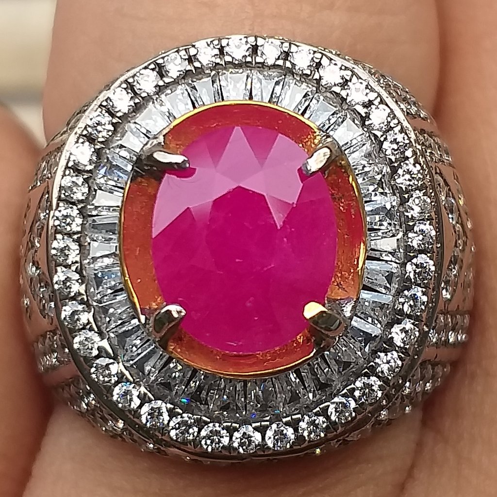 Cincin Ruby (Burma) (Color RED) Memo CGL Natural & Murah (Ring Perak)