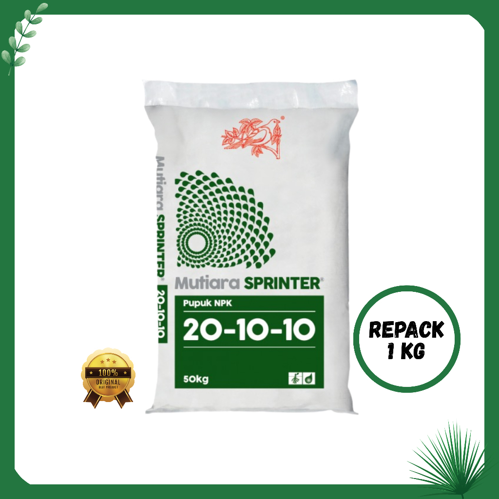 Pupuk Mutiara SPRINTER ORIGINAL Repack 1KG Pupuk Meroke NPK 20-10-10