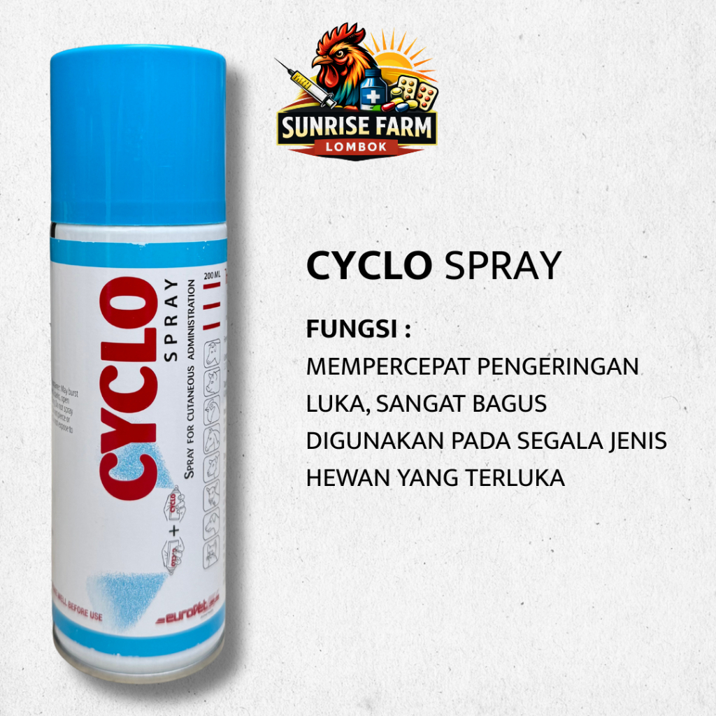Cyclo dan herb band pengering luka ayam / cyclo spray / herb spray