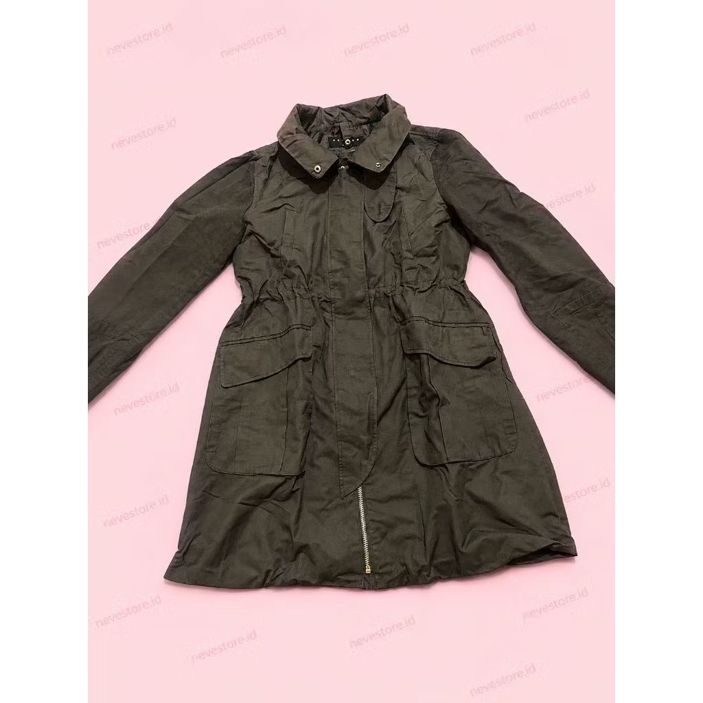 Parka Sisley Gray Waterproof Coat