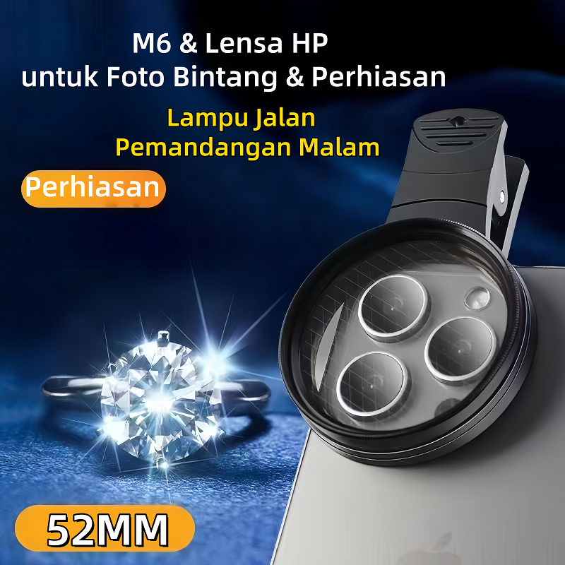 52mm mobile phone shooting jewelry diamond lens starlight mirror starlight mirror glitter mirror 6-l