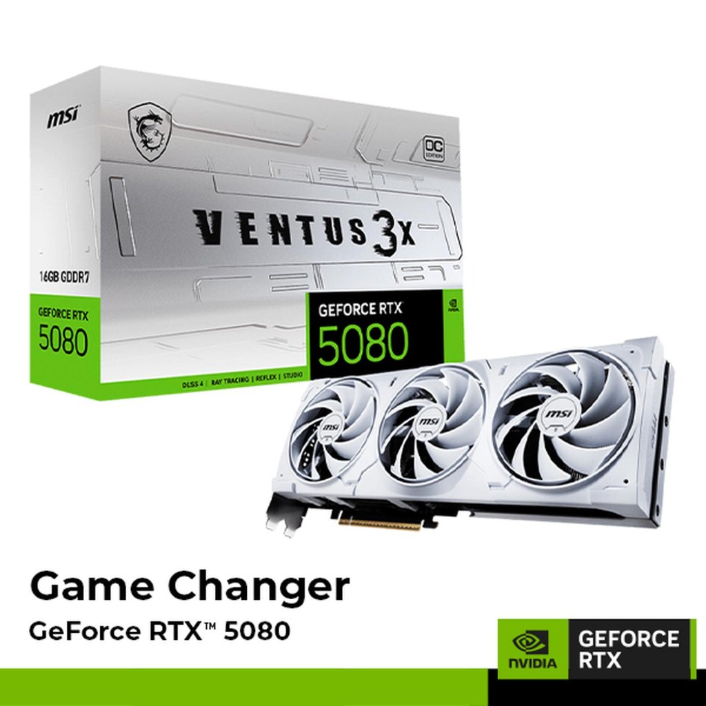 MSI RTX 5080 VENTUS 3X 16G OC WHITE GDDR7 RTX5080 16GB VGA CARD NVIDIA GEFORCE