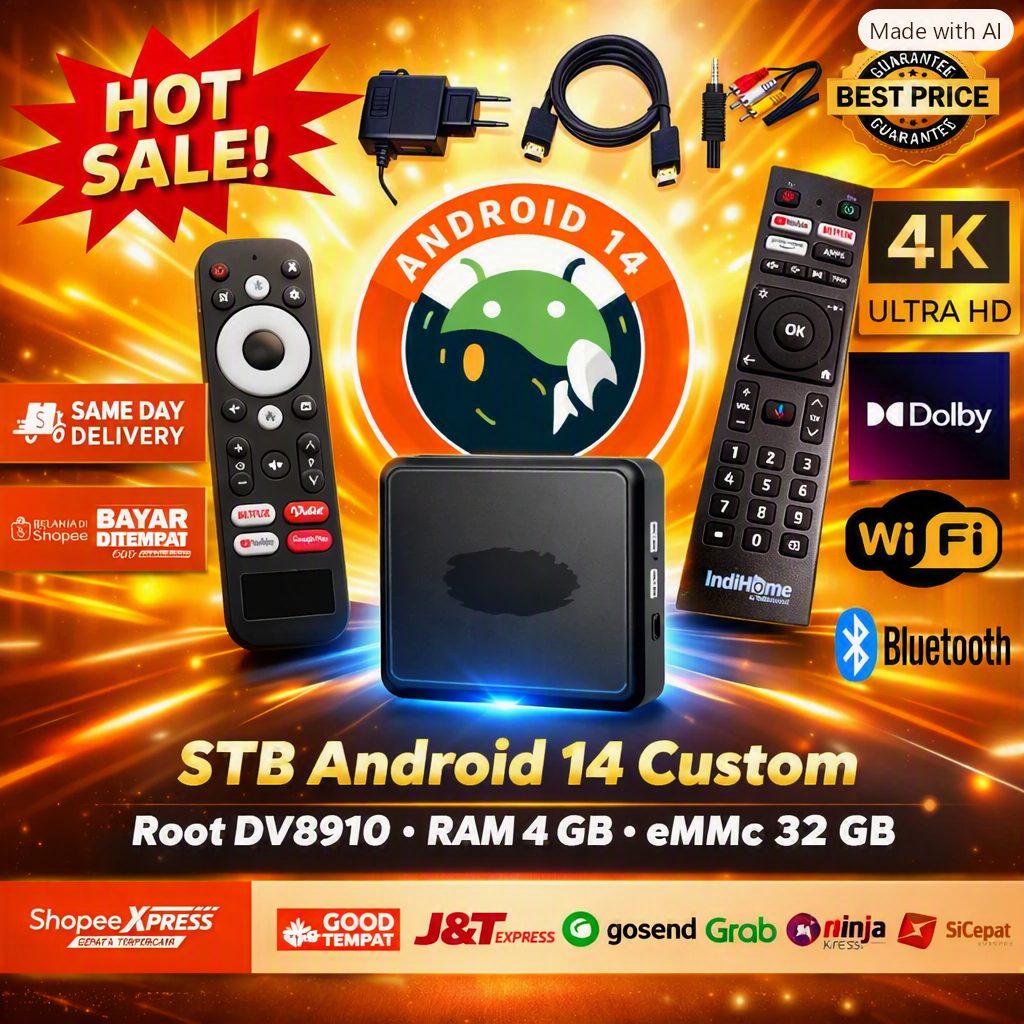 STB TV Box DV8910 RAM 4/32GB 4K CUSTOM ROOT