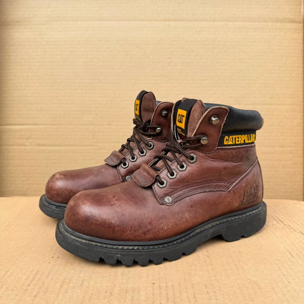 Caterpillar Safety Brown Leather Steel Toe Cap Boots