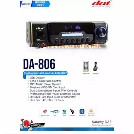 AMPLIFIER KARAOKE DAT DA-806 AMPLI KARAOKE DAT DA 806 PROFESSIONAL