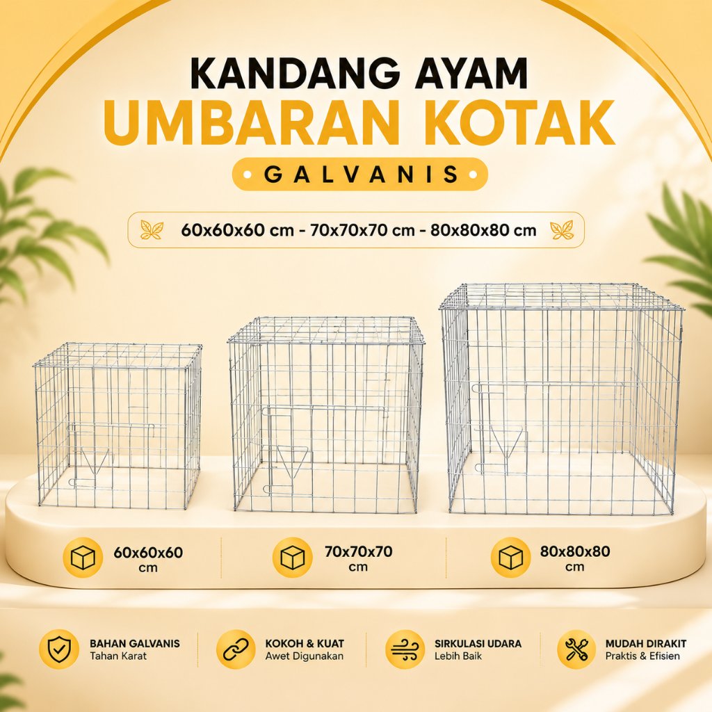 kandang ayam umbaran galvanis variasi ukuran
