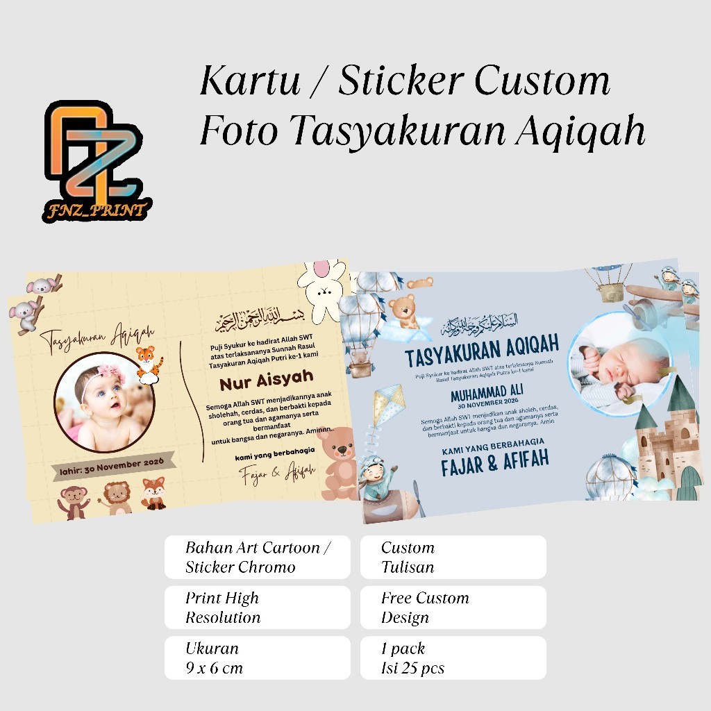STIKER AQIQAH STIKER TASYAKURAN AQIQAH STIKER AQIQAH CUSTOM CETAK STIKER TASYAKURAN AQIQOH