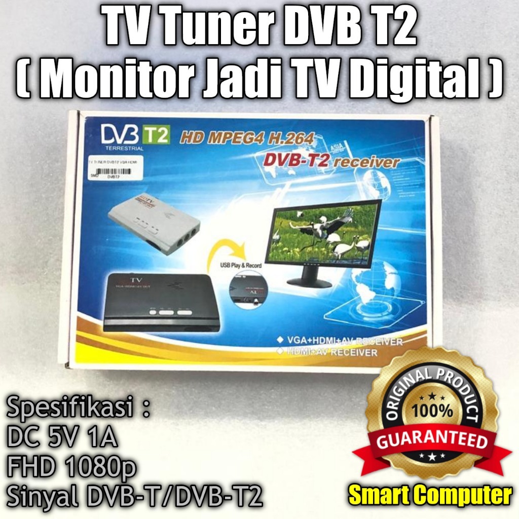 TV Tuner DVB-T2 Digital Receiver Monitor Jadi TV