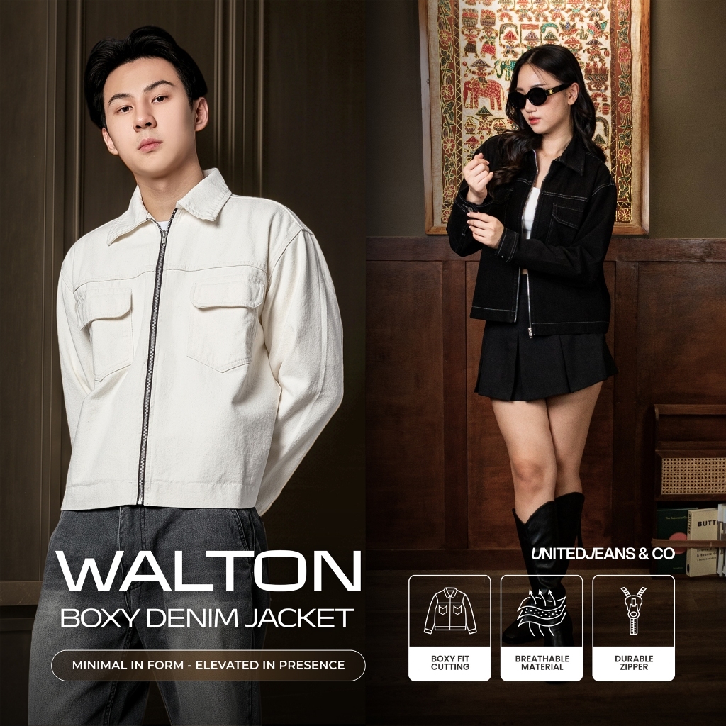 UNITEDJEANS – Walton Boxy Denim Jacket – Jacket Boxy Jeans Bahan Soft Denim